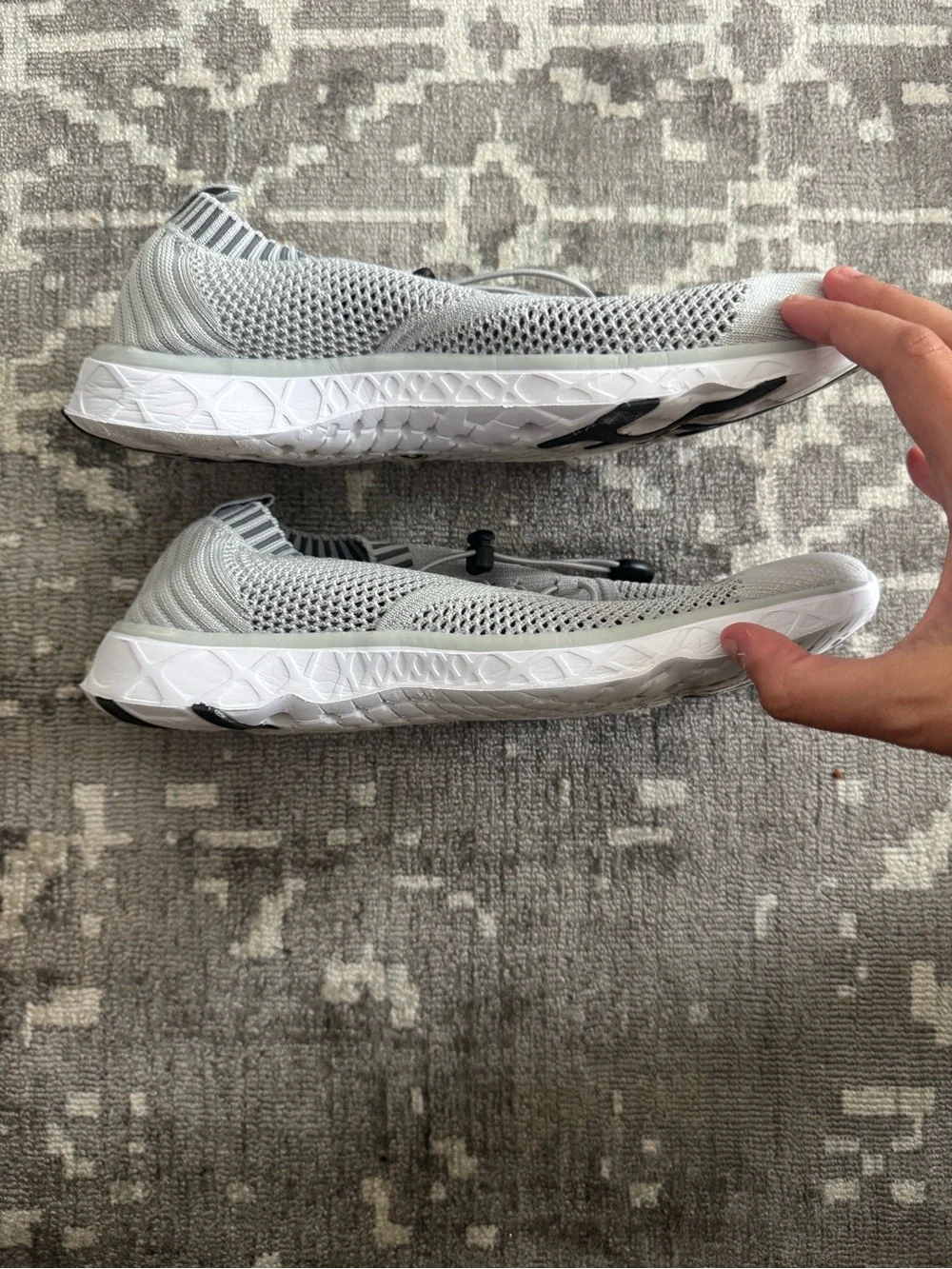 Light Gray Knit Slip-On Athletic Water Shoes Sneakers
